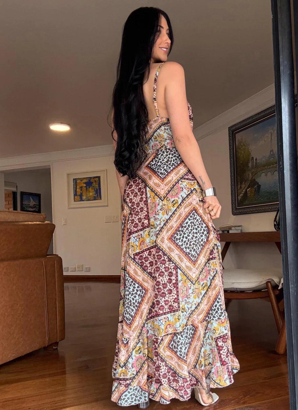 VESTIDO EM VISCOSE LONGO LORENNA