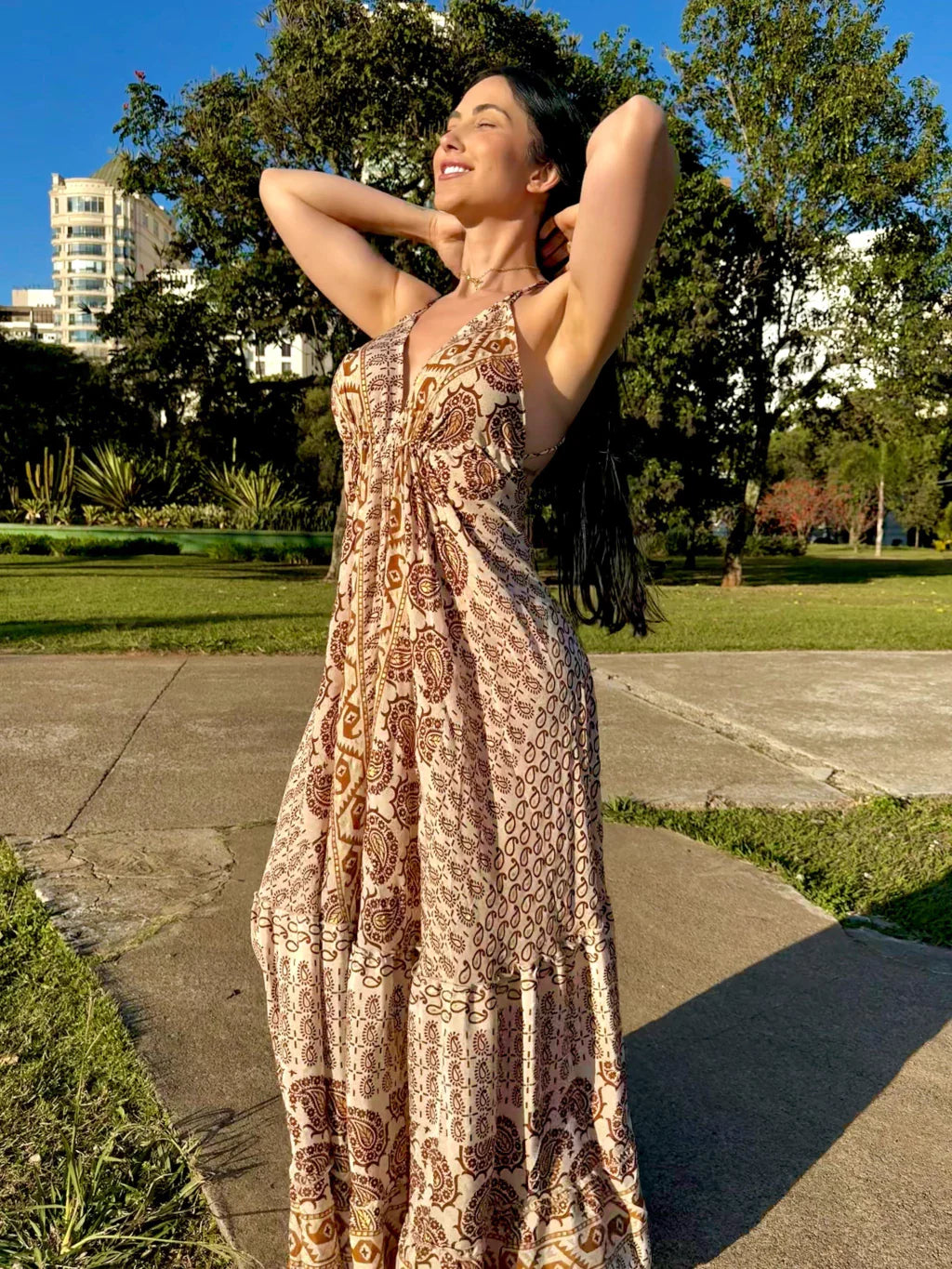 VESTIDO EM VISCOSE LONGO BÁRBARA