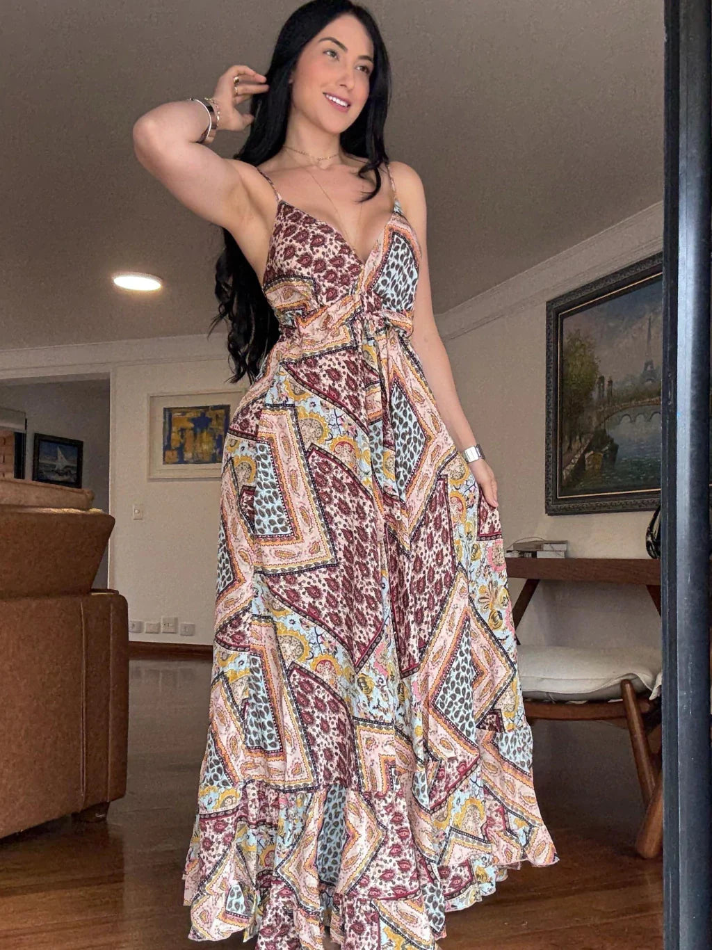 VESTIDO EM VISCOSE LONGO LORENNA