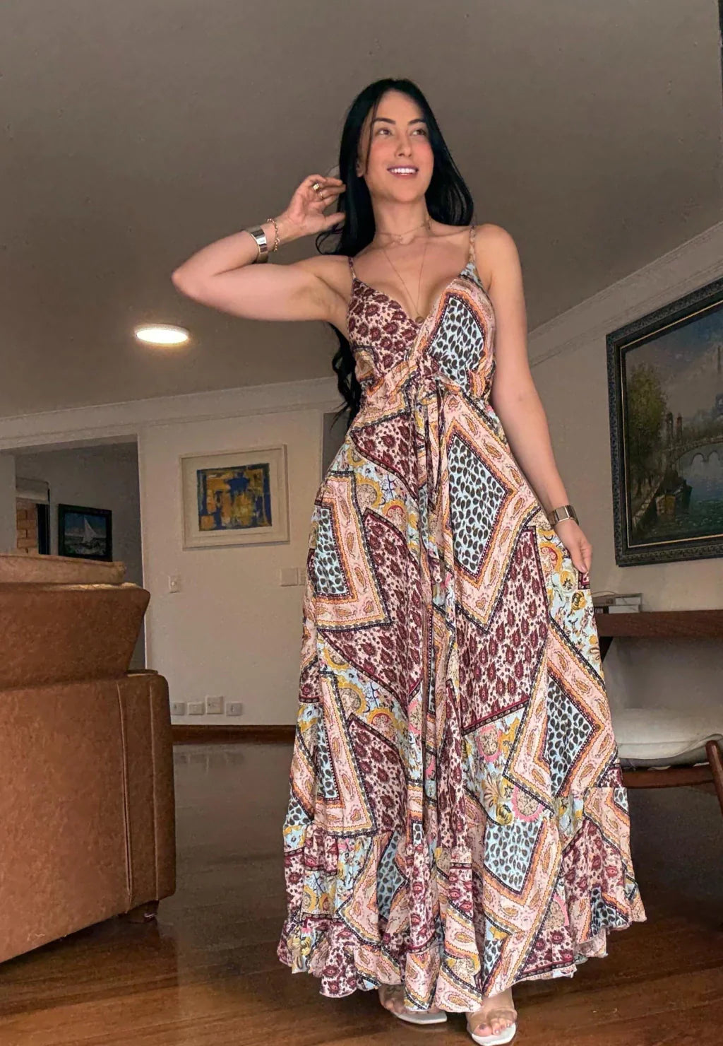 VESTIDO EM VISCOSE LONGO LORENNA