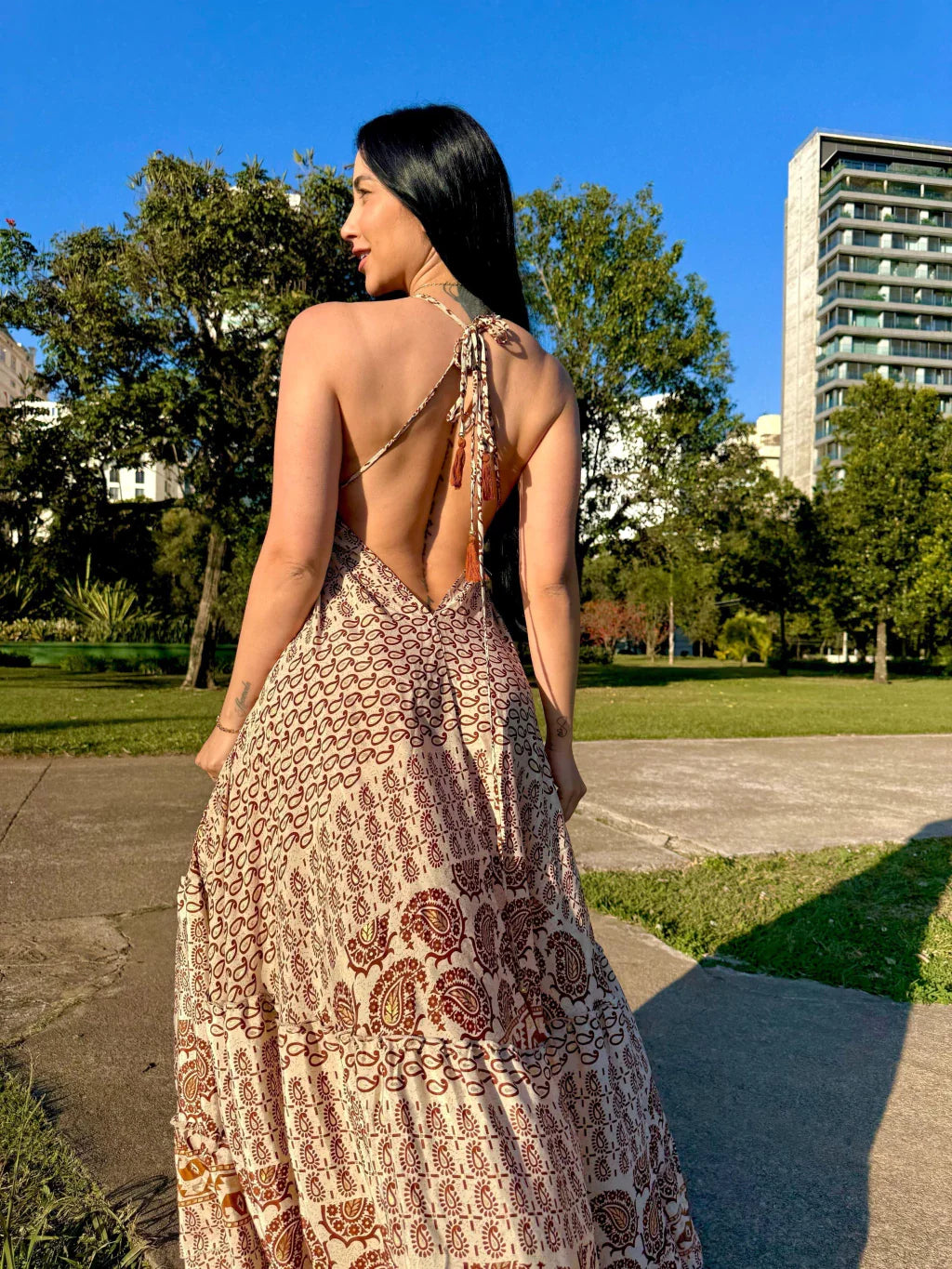 VESTIDO EM VISCOSE LONGO BÁRBARA