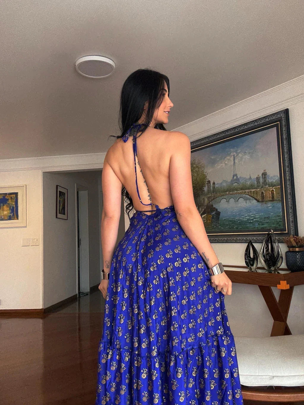 VESTIDO EM VISCOSE LONGO LUA