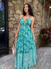 VESTIDO EM VISCOSE LONGO BIANCA VERDE