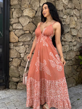 VESTIDO EM VISCOSE LONGO BIANCA LARANJA