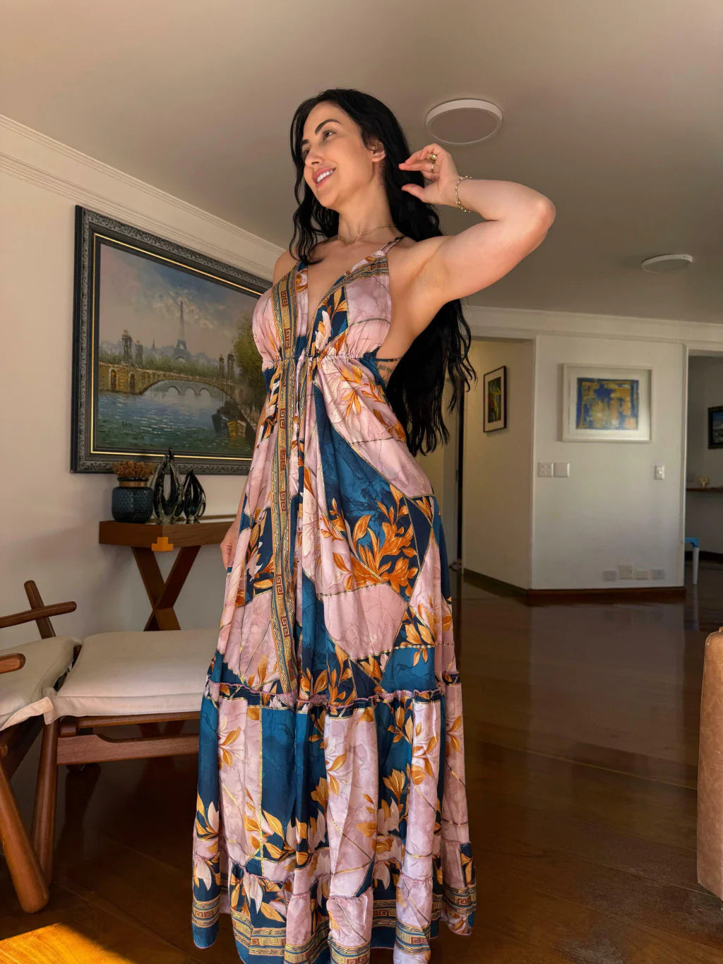 VESTIDO EM VISCOSE LONGO SARA